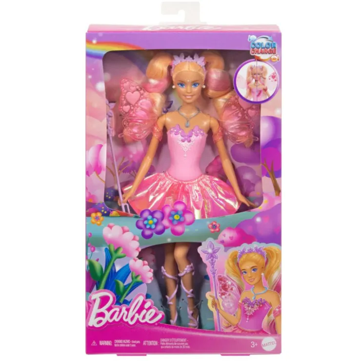 Color Change Muñeca Hada Rosa de Fantasía con Alas que Cambian de Color>Barbie Discount