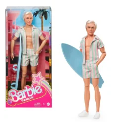 The Movie Muñeco Ken con Conjunto de Playa a Rayas Rosa y Verde Pastel, Tabla de Surf y Zapatillas>Barbie Sale