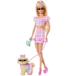 Twinning Looks nº 5 Muñeca Rubia con Conjunto de Ropa Rosa, Perrito y Accesorios>Barbie Hot