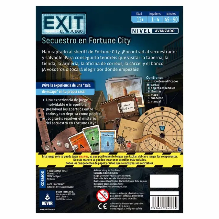 Devir Exit Secuestro en Fortune City Juego de Mesa>Otras marcas Discount