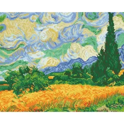 Diamond Dotz Campo De Trigo Con Cipreses Van Gogh><noscript><img width=