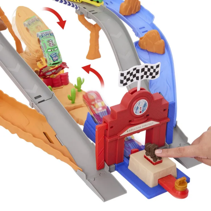 Pixar Cars Circuito de Carreras de Rescate de la Serie Rescate a Toda Máquina con 4 Coches>Disney Best