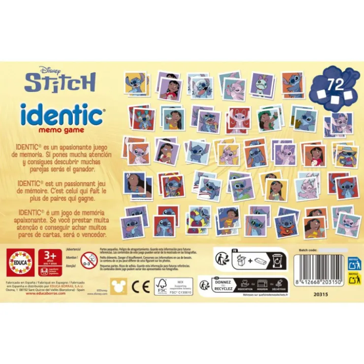 Educa Identic Stitch Juego de Memoria>Otras marcas Clearance