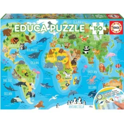 Educa Puzzle 150 Piezas Mapamundi Animales - 18115>Otras marcas Clearance