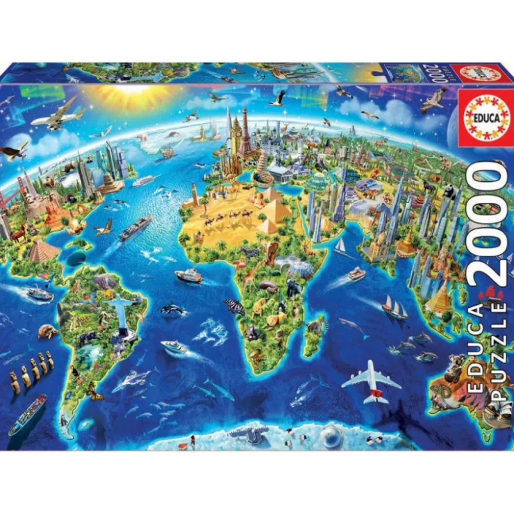 Educa Puzzle 2000 Piezas Símbolos del Mundo - 17129>Otras marcas Clearance