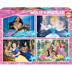 Educa Puzzle Multi 4 Princess 50-80-100-150 Piezas - 17637>Disney Online