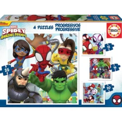 Educa Puzzle Progresivo 12-16-20-25 Piezas - 19295>Spidey and his amazing friends Clearance