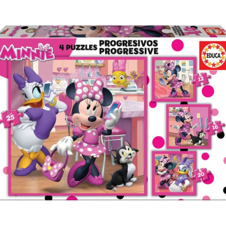 Educa Puzzle Progresivo 12-16-20-25 Piezas Minnie Happy Helpers - 17630>Disney Hot