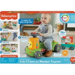 Fisher-Price Ríe y Aprende Tractor 4 en 1 Correpasillos>Fisher price Outlet