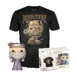 Pop! & Tee Movies Harry Potter Pack Figura de Vinilo Dumbledore y Camiseta Talla S>Funko New