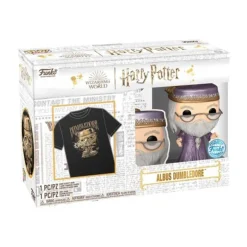 Pop! & Tee Movies Harry Potter Pack Figura de Vinilo Dumbledore y Camiseta Talla L>Funko