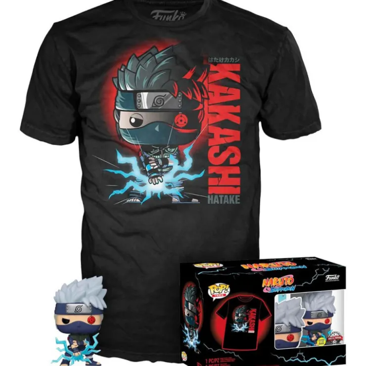 Funko Pop! & Tee Shippuden Pack Figura Kakashi Edición Especial Brilla en la Oscuridad con Camiseta Talla L>Naruto Discount