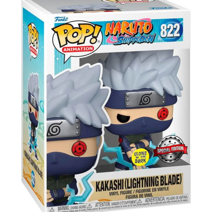 Funko Pop! & Tee Shippuden Pack Figura Kakashi Edición Especial Brilla en la Oscuridad con Camiseta Talla S>Naruto