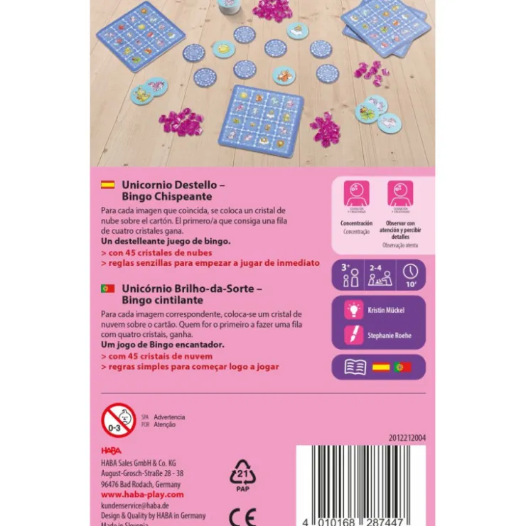 Haba Unicornio Destello Bingo Chispeante Juego de Mesa>Otras marcas Outlet