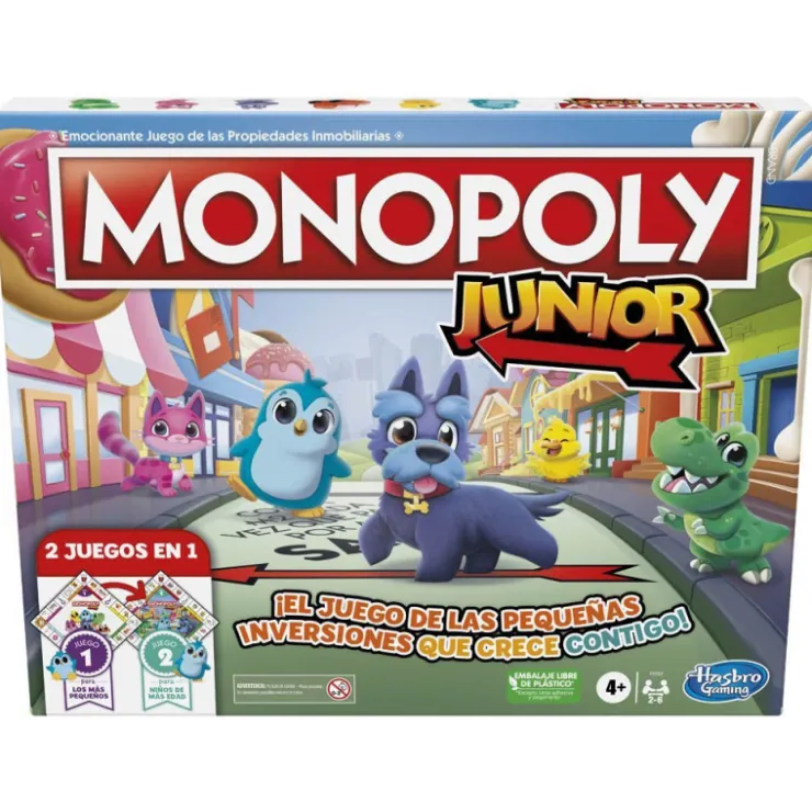Monopoly Junior 2 Juegos en 1 Juego de Mesa>Hasbro gaming Outlet