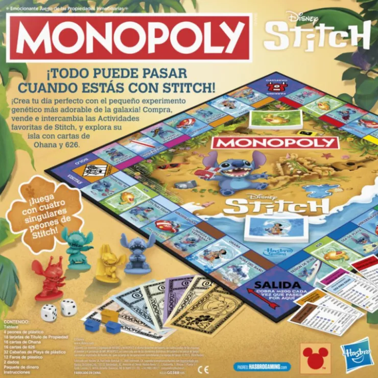 Monopoly Stitch Juego de Mesa>Hasbro gaming Outlet