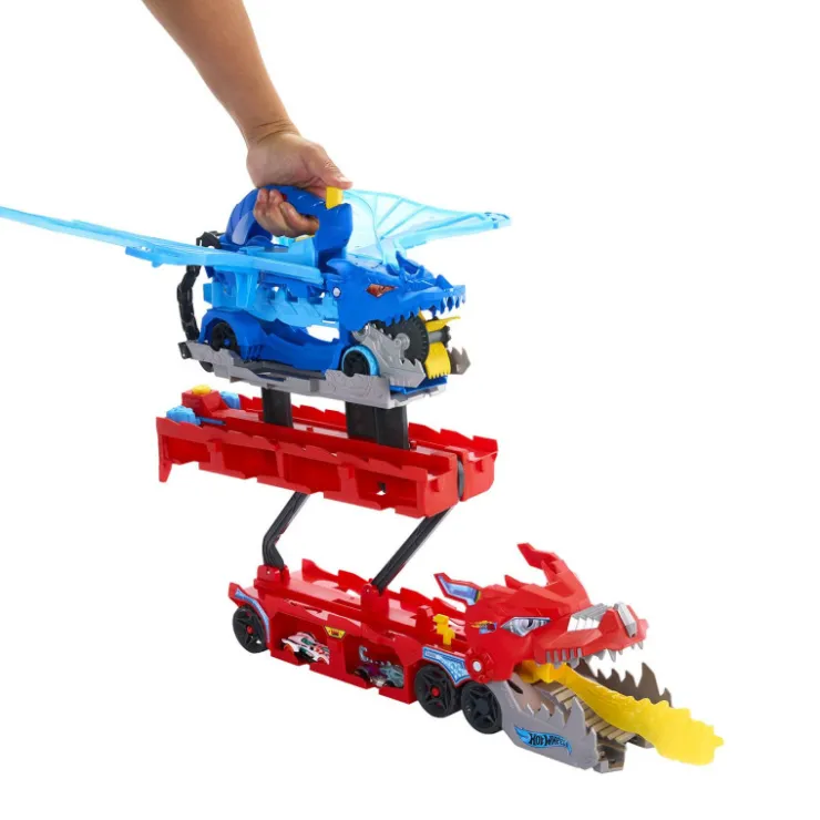 City Dragón Transportador con Ataque Doble Definitivo con 2 Coches>Hot wheels Clearance
