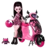 Draculaura con Moto Vampirística y Mascota>Monster high