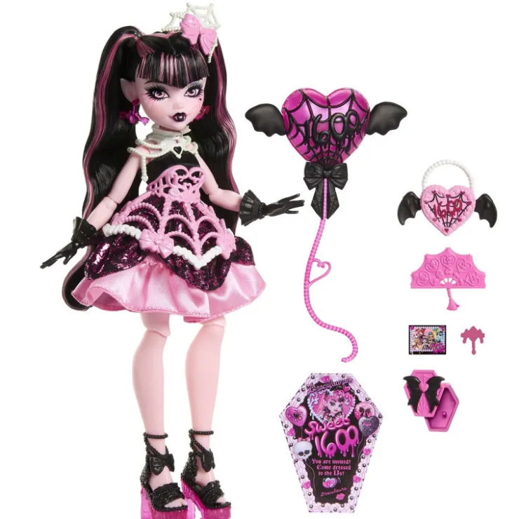 Muñeca Draculaura de la Colección Cumplespantos con Vestido de Fiesta>Monster high