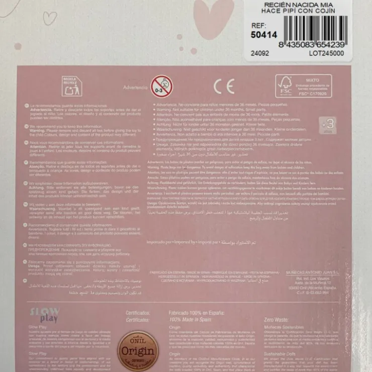 Muñecas Antonio Juan Recién Nacida Mia Hace Pipí con Cojín>Munecas antonio juan