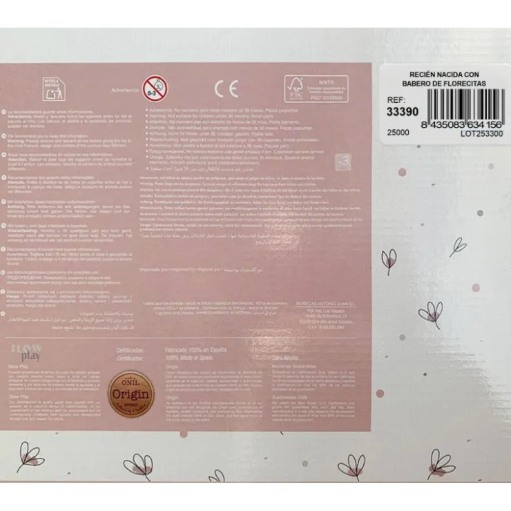 Muñecas Antonio Juan Recién Nacida Lúa Bolitas Babero Cuerpo con Relleno Especial>Munecas antonio juan Sale