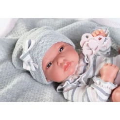 Muñecas Antonio Juan Recién Nacida Baby Toneta con Toquilla de Punto><noscript><img width=