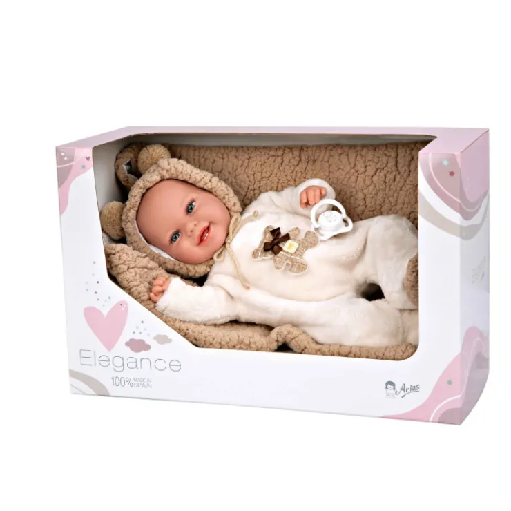 Muñecas Arias Muñeca con Peso Elegance Babyto Marrón Osito con Manta 35 cm>Munecas arias Sale