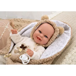 Muñecas Arias Muñeca con Peso Elegance Babyto Marrón Osito con Manta 35 cm><noscript><img width=