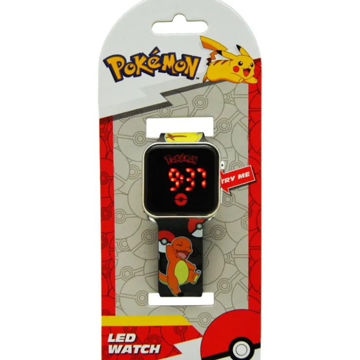 Pokémon Reloj Digital Led Negro Charmander>Pokemon New