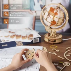 Robotime Globo Luminoso Maqueta de Madera><noscript><img width=