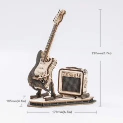 Robotime Guitarra Eléctrica con Amplificador Maqueta de Madera><noscript><img width=