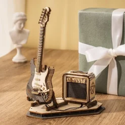 Robotime Guitarra Eléctrica con Amplificador Maqueta de Madera><noscript><img width=