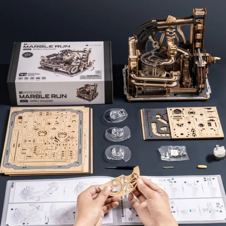 Robotime Marble Spaceport Laberinto de Canicas Maqueta de Madera> Clearance