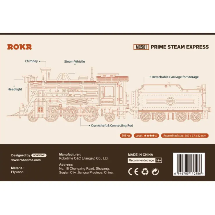 Robotime Prime Tren de Vapor Maqueta de Madera>Otras marcas