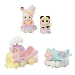 Crème Chocolate en Tren y Erin Panda en Avión>Sylvanian families Discount